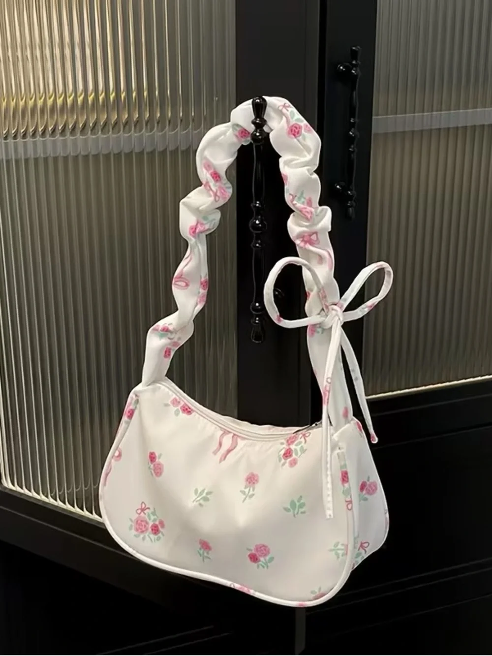 NWOT Kids White and Pink Floral Shoulder Bag